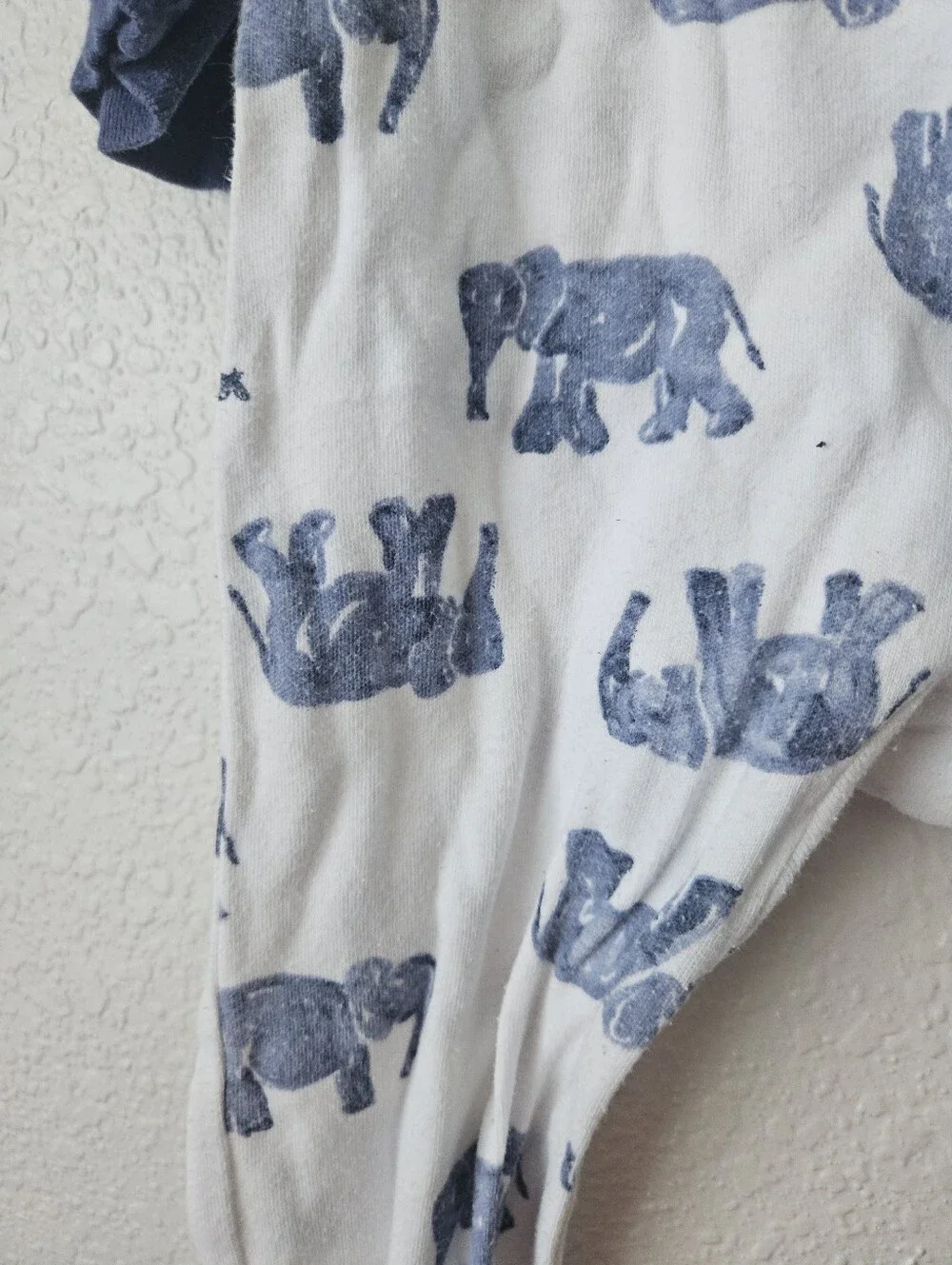 burts bees 100% organic cotton elephant sleeper pajama zip up, 6 - 9 months